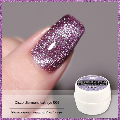 Diamant réfléchissant dans les débris colle Cat Eye Gel vernis à ongles Nail Art