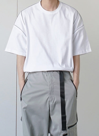 Reflective loose short sleeve T-shirt