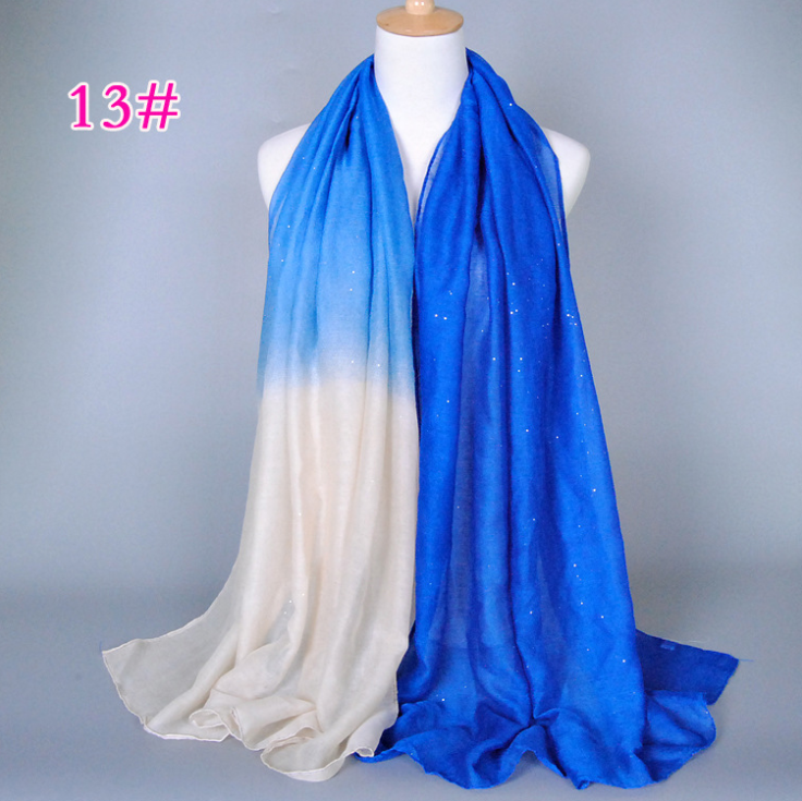 New cotton and linen Balinese women's scarf Classic hot stamping gradient autumn and winter women's scarf