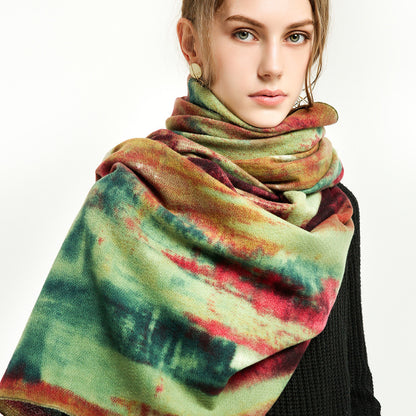 Cashmere graffiti wall scarf