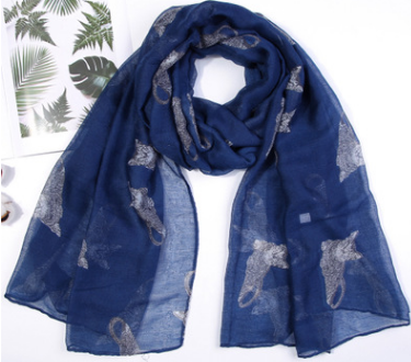 Foulard parisien imprimé chat persan foulard animal