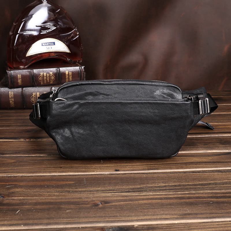 Leather Fanny Pack Multifunctional Sports Oxskin Casual Fashion Crossbody Bag