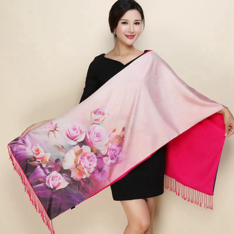 silk long silk shawl scarf