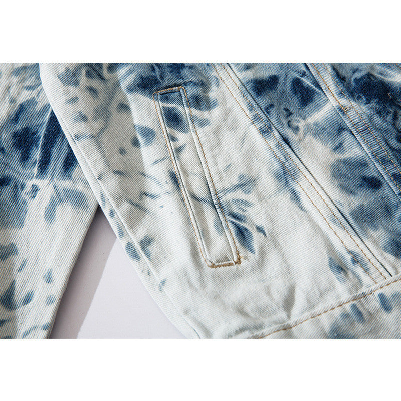 Veste en jean tie-dye à marée nationale