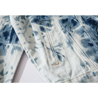 Veste en jean tie-dye à marée nationale