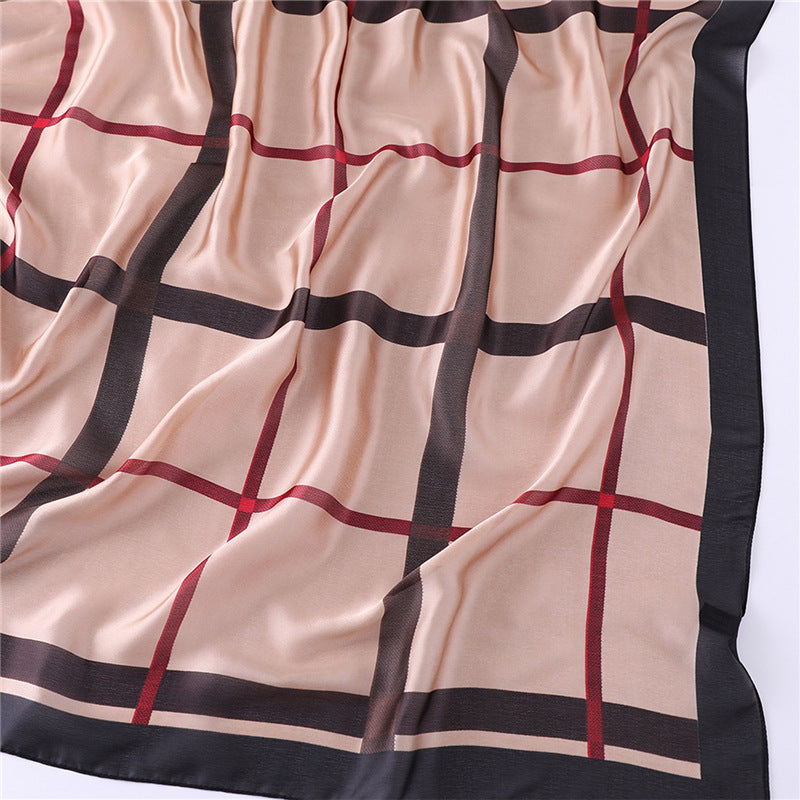 Geometric silk silk scarf