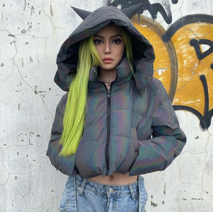 new winter rainbow reflective jackets