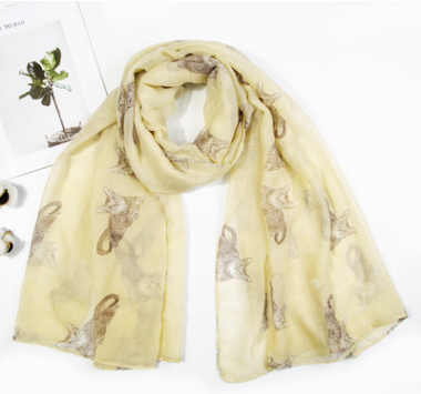 Foulard parisien imprimé chat persan foulard animal