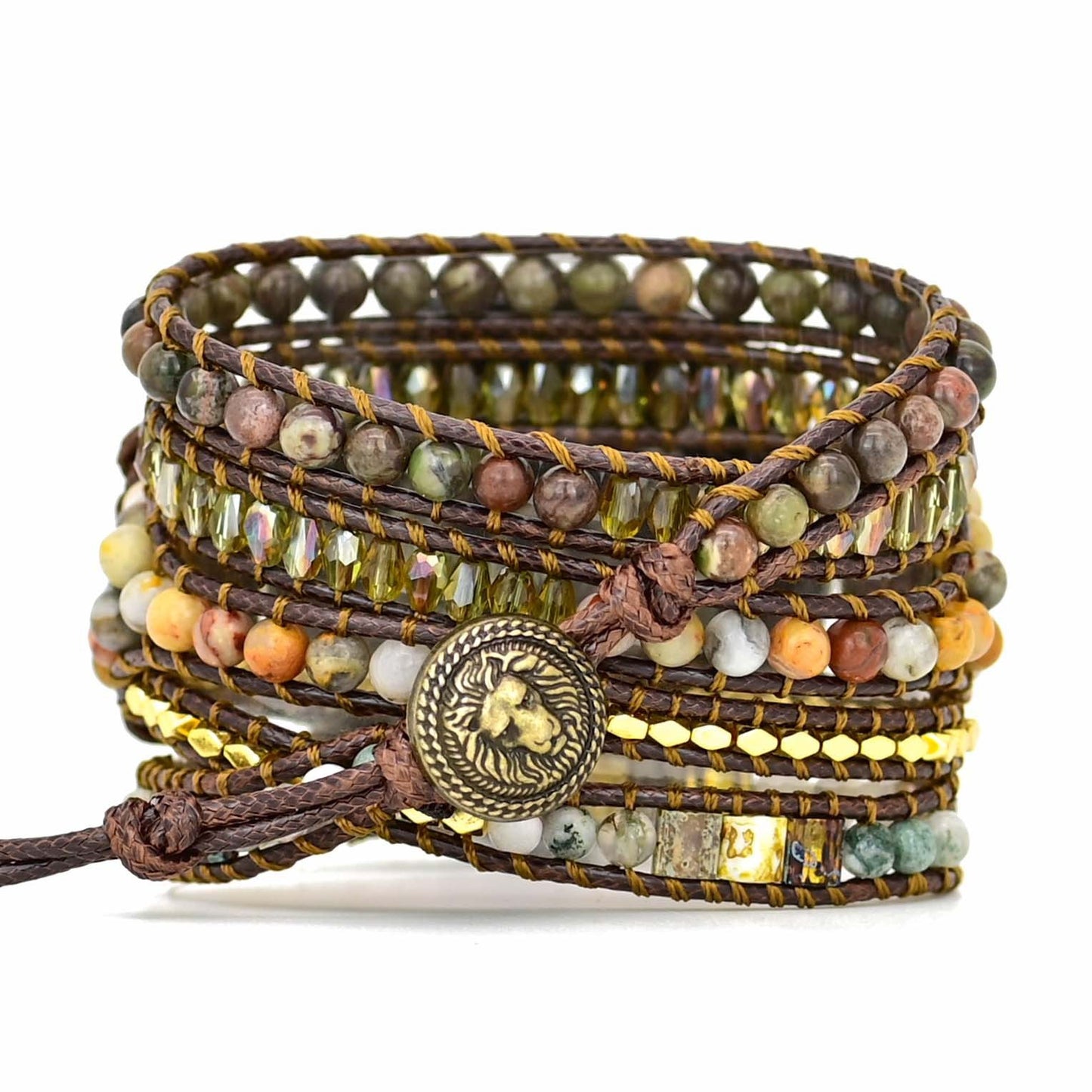 Boho Natural Stone Strap Bracelet