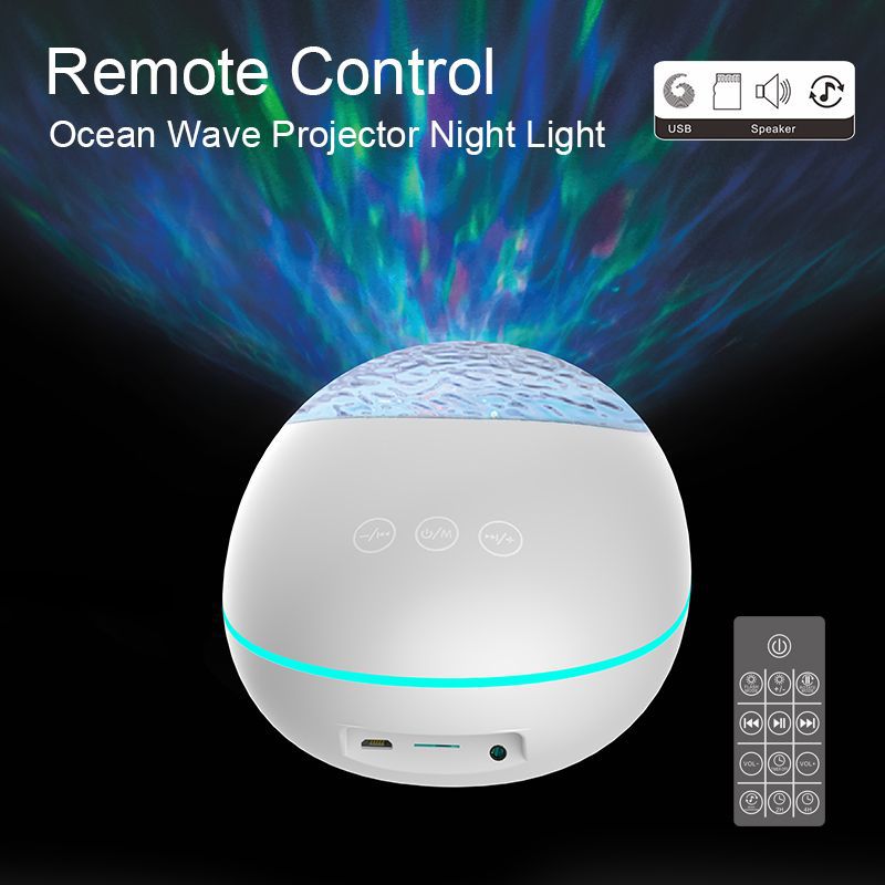 Coversage Ocean Wave Projecteur LED Veilleuse Bluetooth USB Télécommande Lecteur de Musique Haut-Parleur Aurora Projection Coversage Ocean Wave Projecteur LED Veilleuse Bluetooth-compa