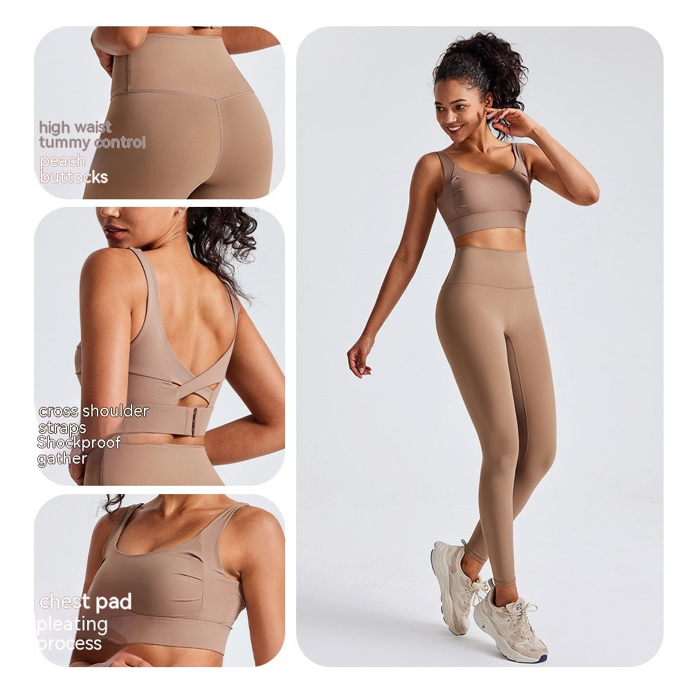 Costume de vêtements de Yoga pour femmes, sous-vêtements d'entraînement Push Up, façonnage, respirant, taille haute, levage des hanches