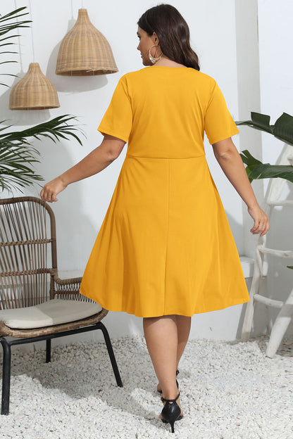 Robe Ajourée Col Rond Grande Taille