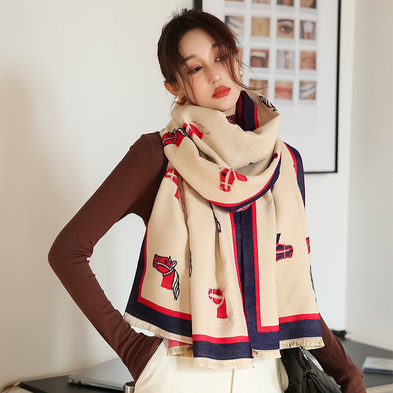 Fashionable Cashmere Long Student Warm Scarf