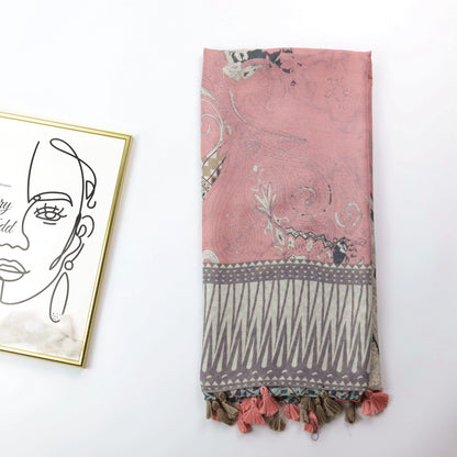 Châle foulard en soie imprimé noix de cajou pour femme