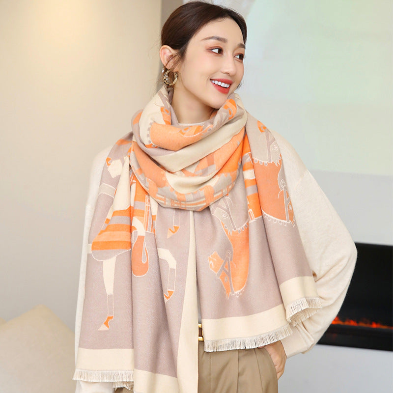 Fashionable Cashmere Long Student Warm Scarf