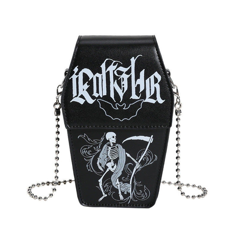 Coffin Board Gothic Style Bag For Women New Niche Spoof Dark Skull All-match