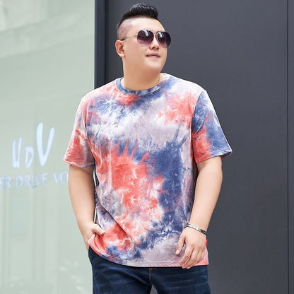 Manches courtes amples dégradées tie-dye pour hommes