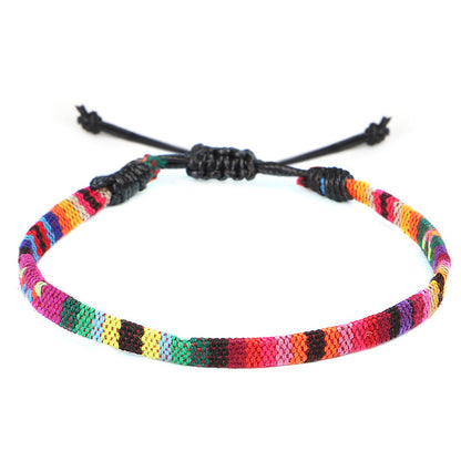 Boho Rainbow Anklet Tissé à la main Amour