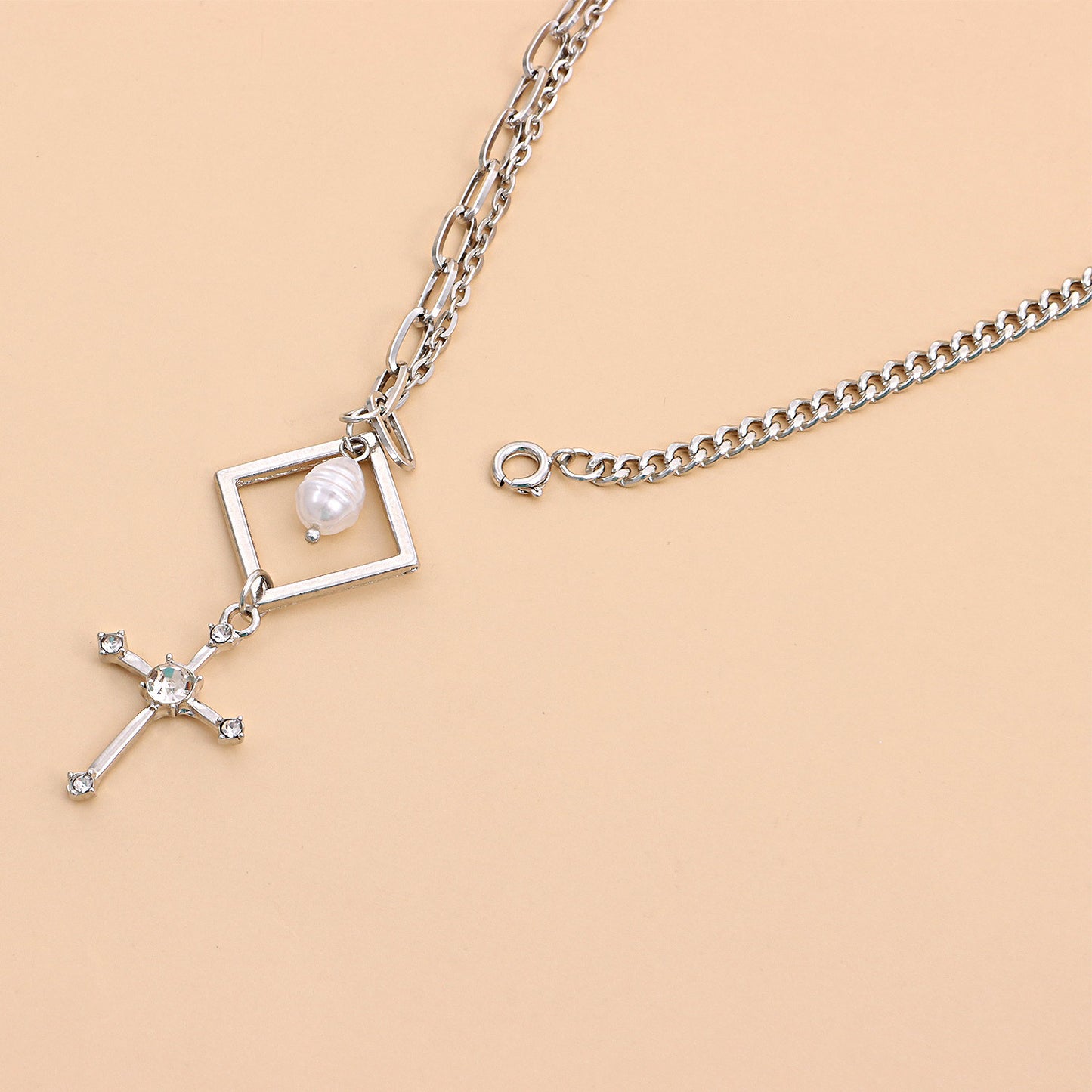 Cross Pendant Necklace Retro Club Punk Trendy Jewelry