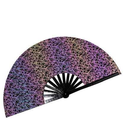 Reflective Cloth Bamboo Fan Cool Reflective Fan Party Activities