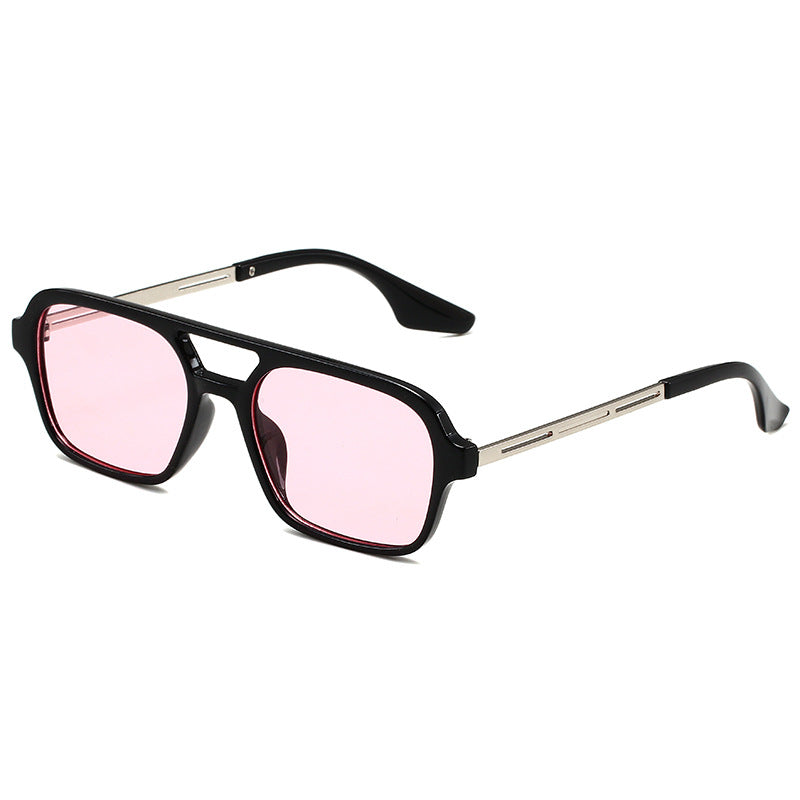 New Retro Double Beam Small Square Box Sunglasses Sunglasses For Women