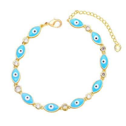 Pulsera de ojo de gota de aceite colorido Boho para mujer