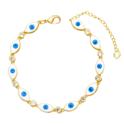 Pulsera de ojo de gota de aceite colorido Boho para mujer