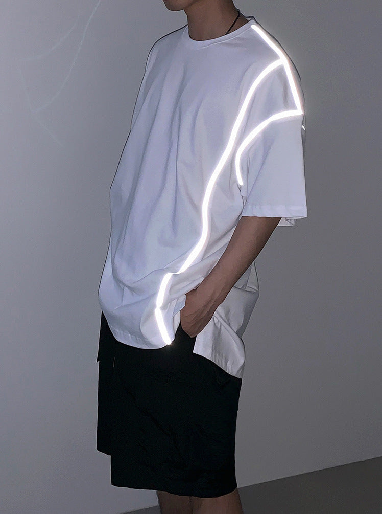 Reflective loose short sleeve T-shirt