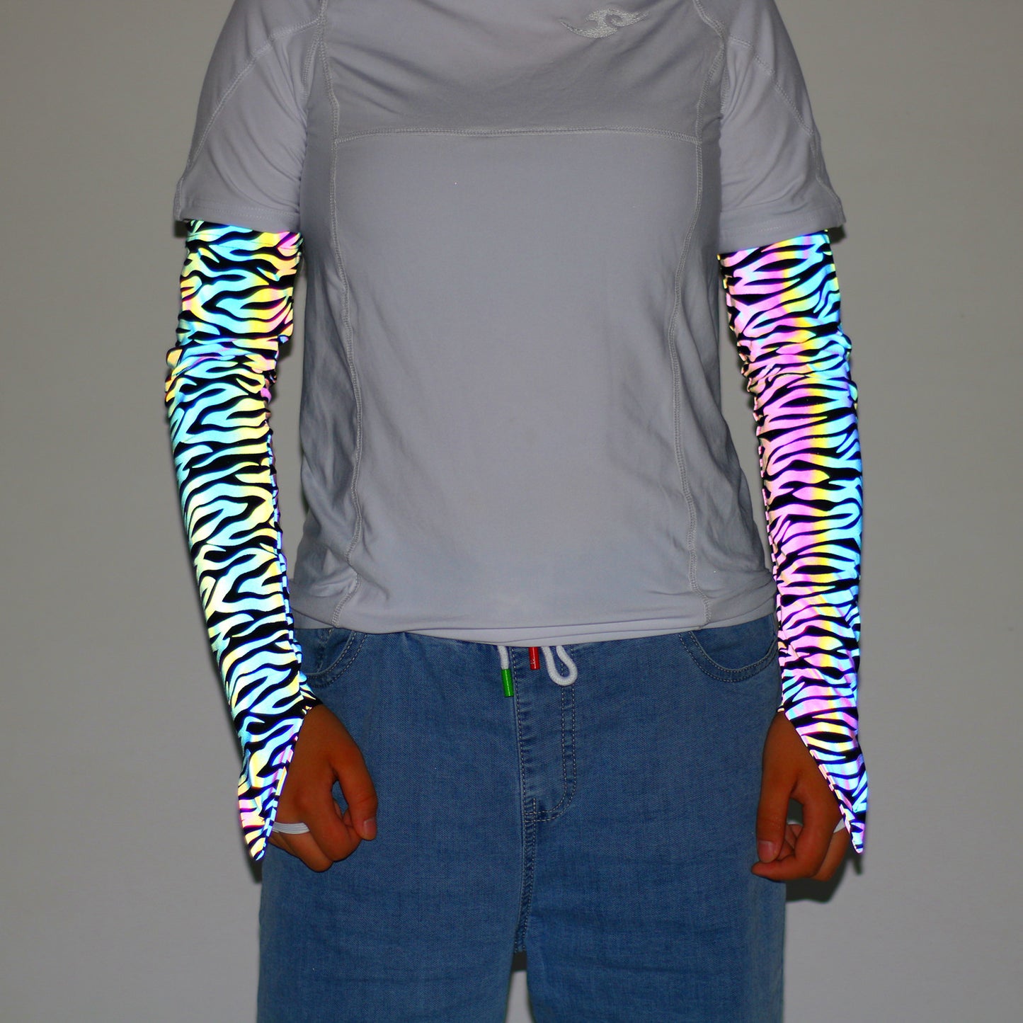 Manchon réfléchissant lumineux de protection solaire de sport de mode pour dames