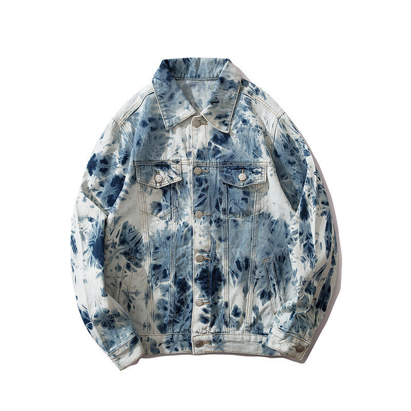 Veste en jean tie-dye à marée nationale