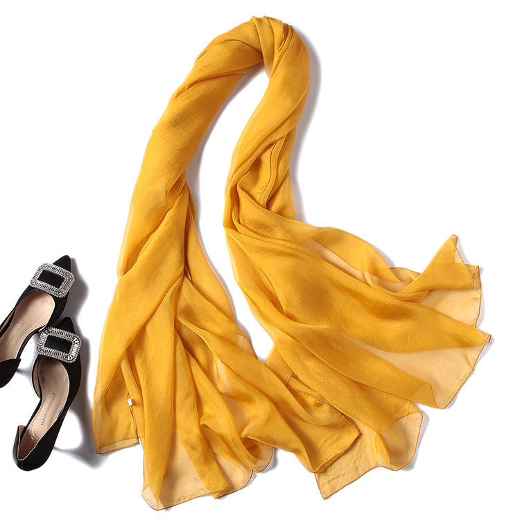 Foulard en soie pour femme Foulard en soie de couleur pure