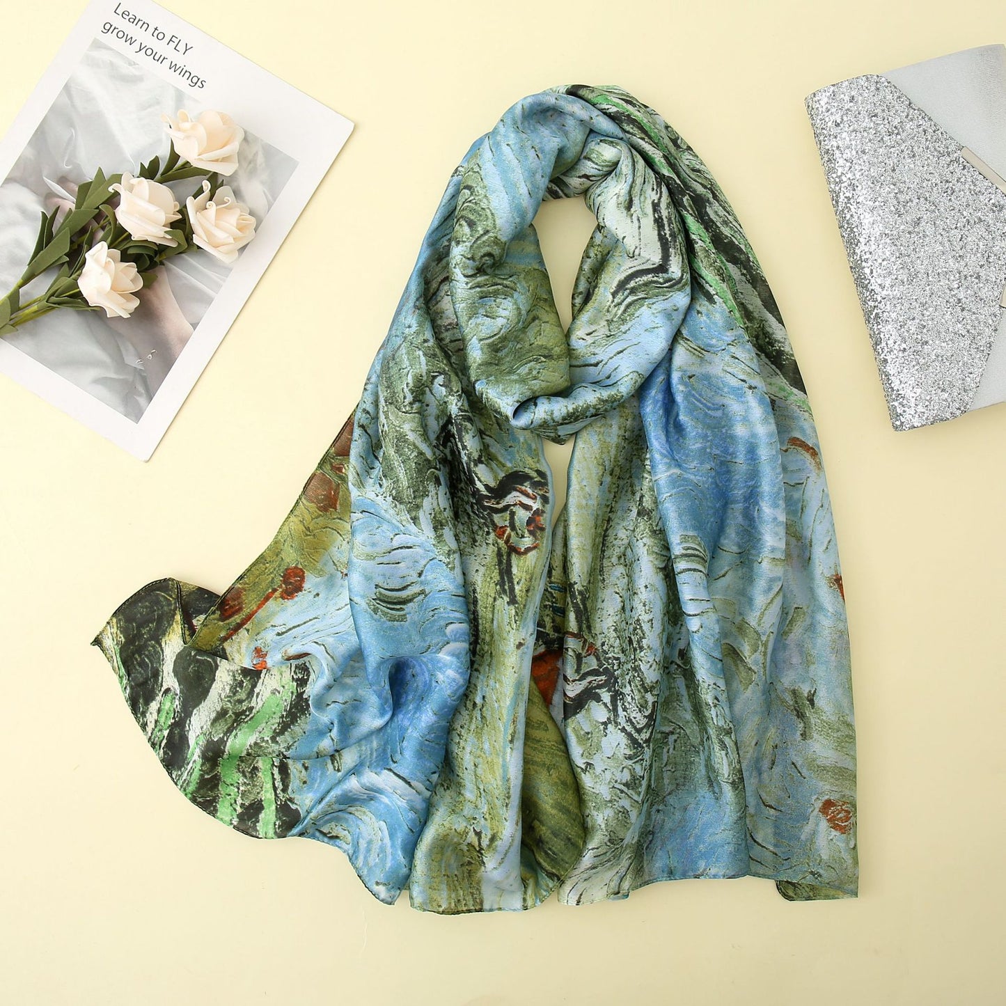 Art Scarf Summer Sunscreen Shawl Silk