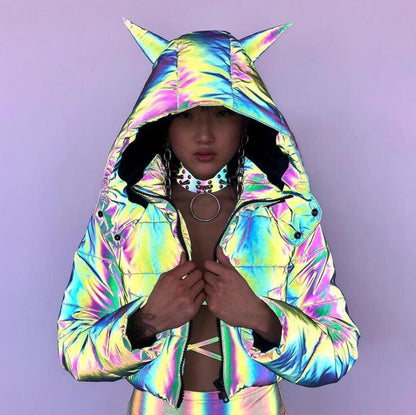 new winter rainbow reflective jackets