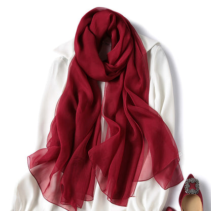 Foulard en soie pour femme Foulard en soie de couleur pure