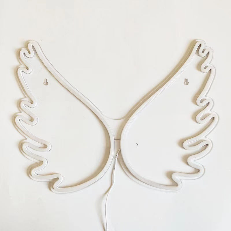 Transparent Acrylic Angel Wings Neon Backboard Light