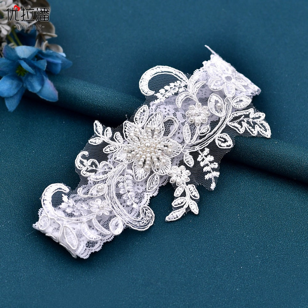 Sexy Lace Flower Pearl Leg Ring
