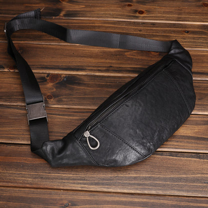 Men's Small Leather Sports Fanny Pack