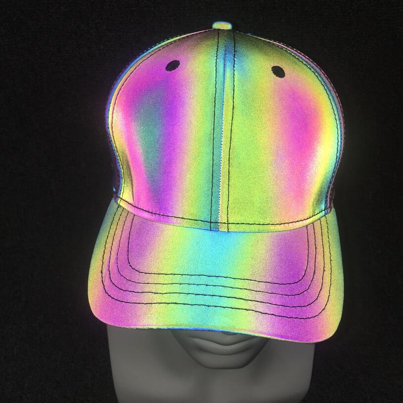 Colorful reflective baseball cap