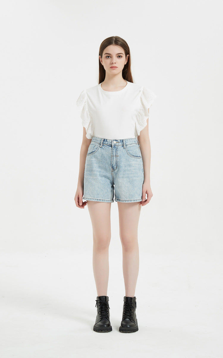 Summer High Waist Thin Loose Casual Slimming Denim Shorts