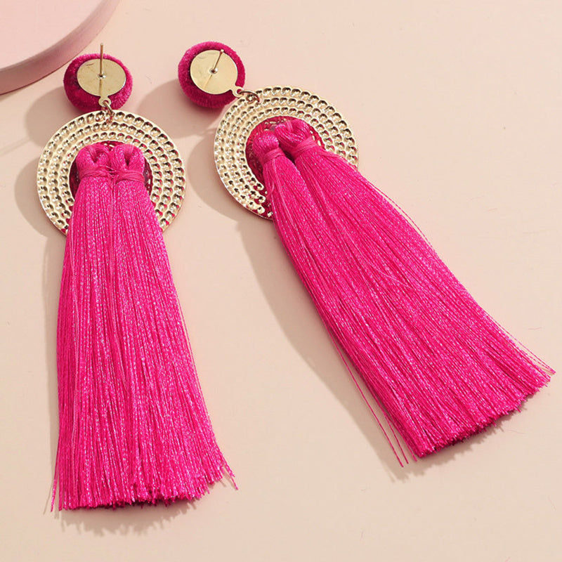 Boucles d'oreilles à pompons Boho modernes pour femmes