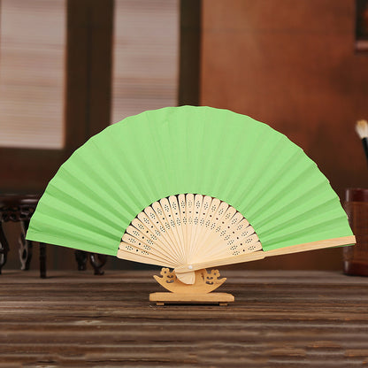 7-inch White Paper Fan Empty White Folding Fan Color Children Painting Fan DIY Handmade Coloring Plain Noodles Foreign Trade