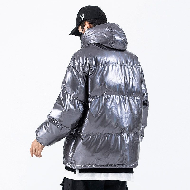 Parkas tipo Cargo reflectantes oscuros, chaquetas para hombre, ropa informal estilo Hip Hop, chaquetas acolchadas, cortavientos Harajuku, Parka, abrigos Techwear