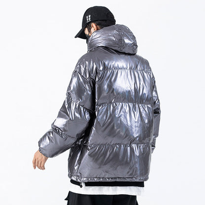 Vestes Parkas Cargo réfléchissantes foncées pour hommes, Streetwear Hip Hop rembourré, coupe-vent Harajuku, manteaux Techwear