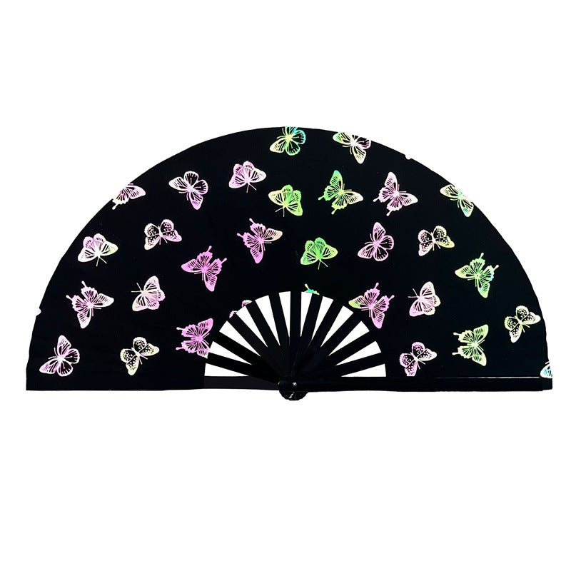 Reflective Cloth Bamboo Fan Cool Reflective Fan Party Activities