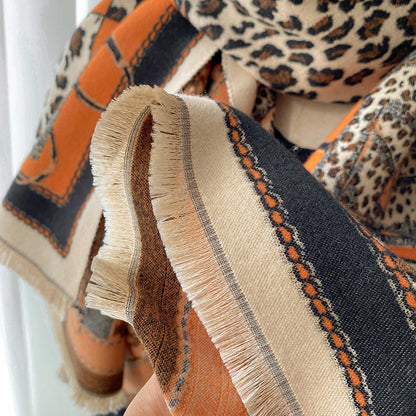 Women's Fashion Leopard Jacquard Scarf