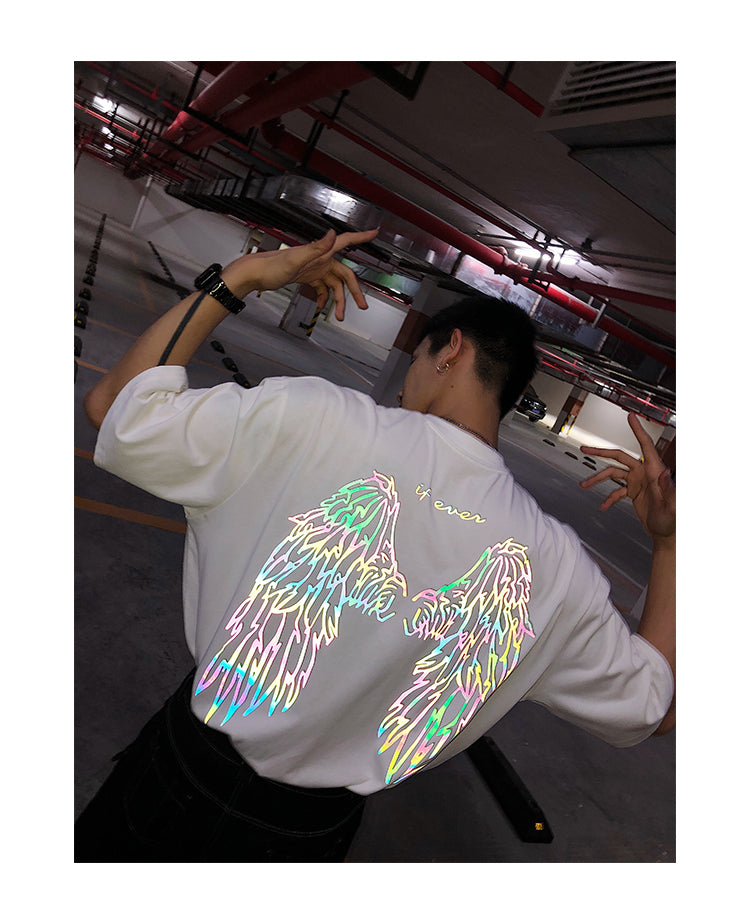 Super Fire Cotton Colorful Wings Reflective Short Sleeves