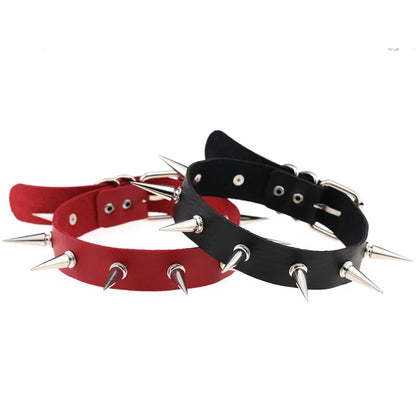 Emo Spike collier ras du cou Punk femme femmes hommes en cuir noir clouté Rivets collier ras du cou Goth bijoux accessoires gothiques