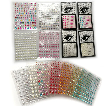 1PC Rhinestone Art Eyeliner Stickers Body 3D Crystal Glittering Eyebrow Makeup Face Eyes Diamond Temporary Tattoo Festival Party