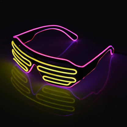 2024 Multicolor LED Glasses Light Up Shades Flashing Luminous Rave Night Christmas Activities Wedding Birthday Party Decoration