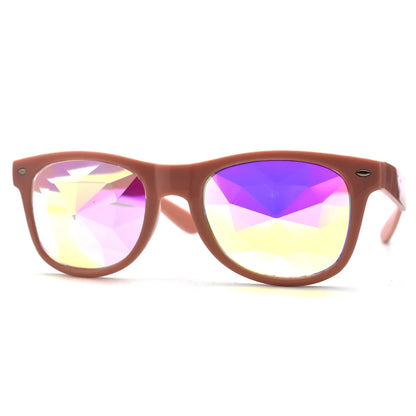 2022 New Pink Rainbow Square Kaleidoscope Glasses For Men Women EDM Light Diffraction Futuristic sunglasses Rave Festival